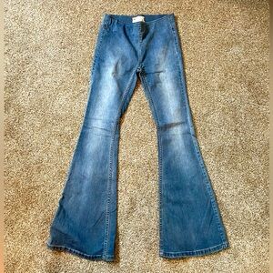Free People Wide Flare Stretch Jeans